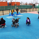 Children playing in La Villita Park in Chicago.